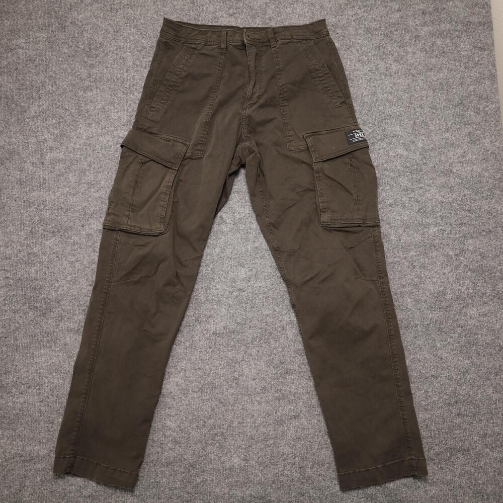 Zara Cargo Pants Mens 30x30 Brown Canvas Regular Fit Utility Pockets Casual
